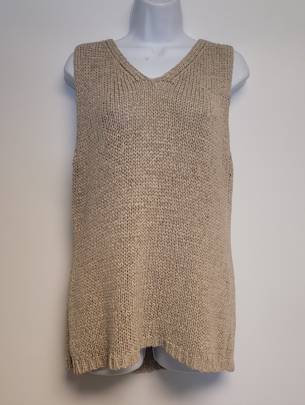 Liz Claiborne Tan Sweater Knit Sleevless Tank Top Large